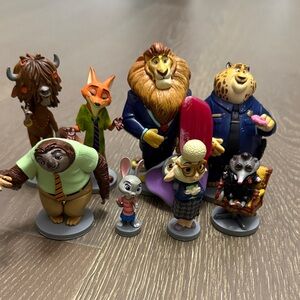 Disney Zootopia Character Figurine Toys Set of 9